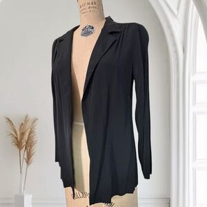 Vintage 90s Lloyd Williams Black Draped Pant Suit Rayon blend 2-Piece Size XS